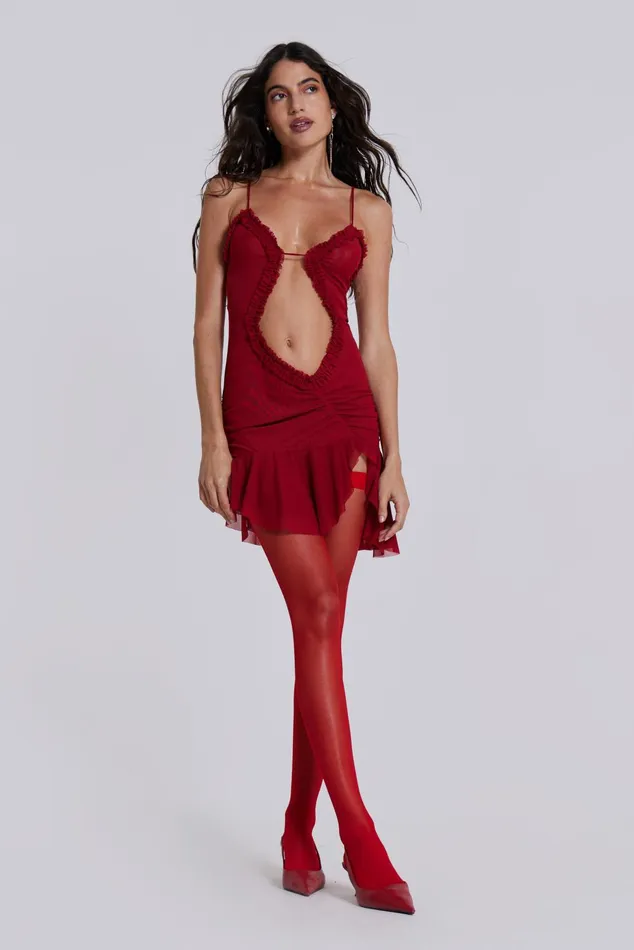 Women Shop Scarlett Red Mini Fatale Dress Jaded London Dresses