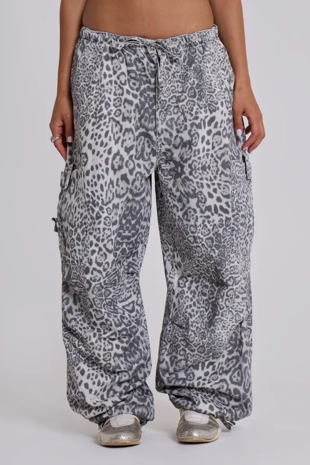 Women Shop Snow Leopard Parachute Pants Jaded London Tops
