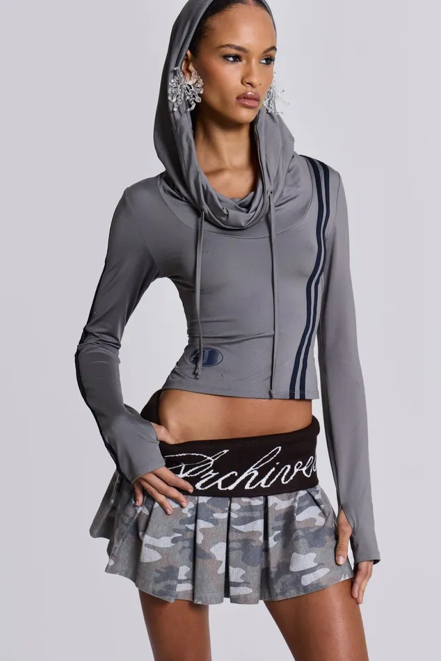 Women Shop Trackstar Hooded Cowl Top Jaded London Outerwear Women Shop Trackstar Hooded Cowl Top Jaded London Outerwear