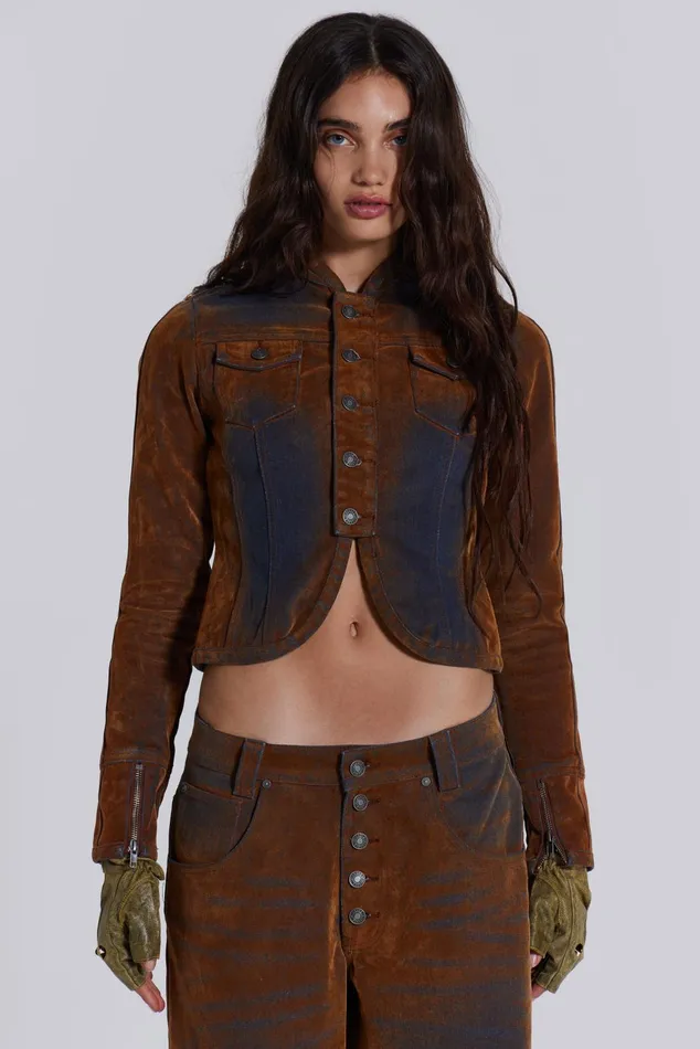 Women Shop Zebe Velvet Touch Jacket Jaded London Outerwear