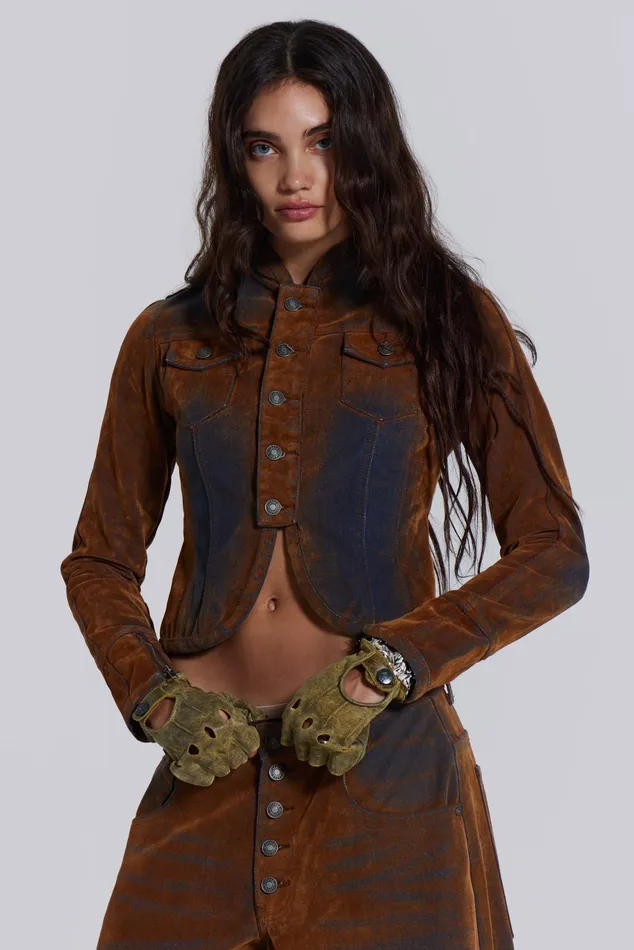 Women Shop Zebe Velvet Touch Jacket Jaded London Outerwear
