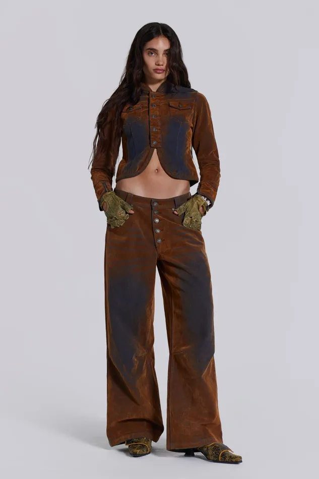 Women Shop Zebe Velvet Touch Jacket Jaded London Outerwear