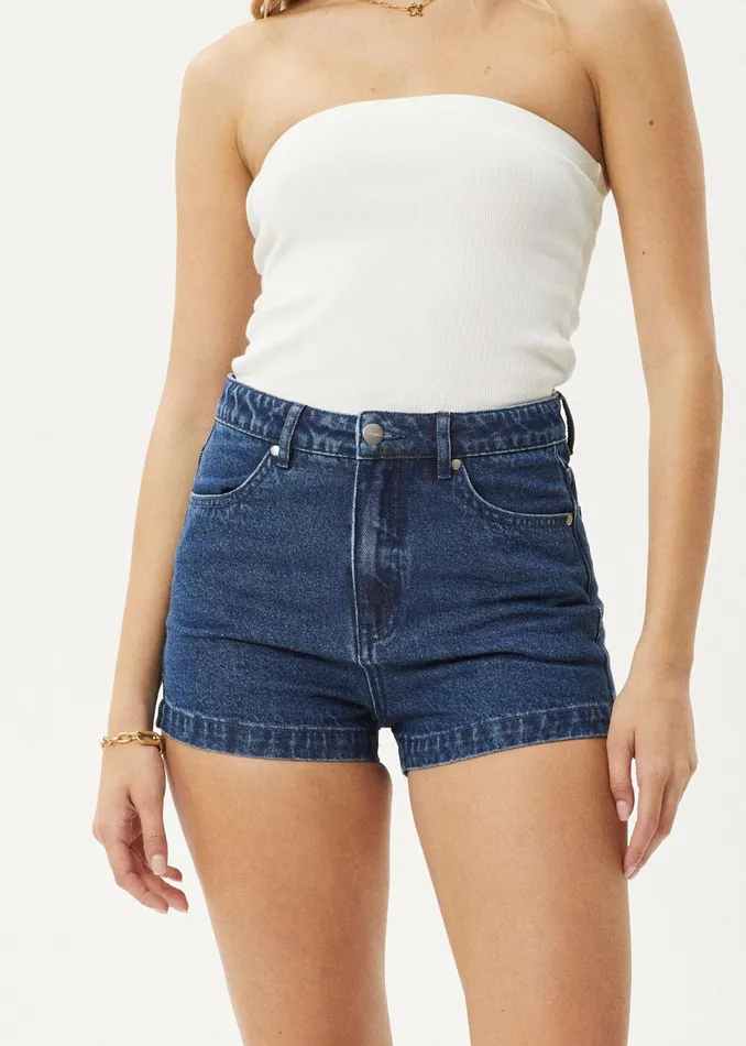 Women Shorts Afends AFENDS Womens Studio 8211 Denim Shorts 8211 Authentic Blue
