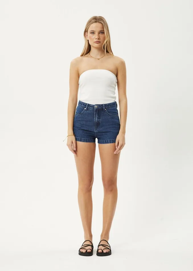 Women Shorts Afends AFENDS Womens Studio 8211 Denim Shorts 8211 Authentic Blue