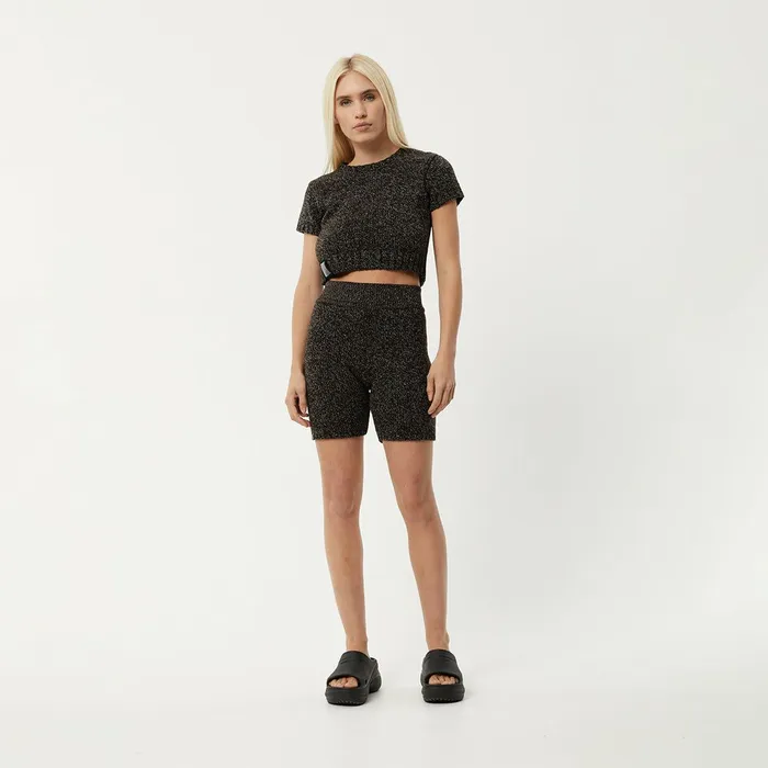 Women Shorts Afends Solace 8211 Women039s Organic Knit Bike Shorts 8211 Coffee 8211 AFENDS