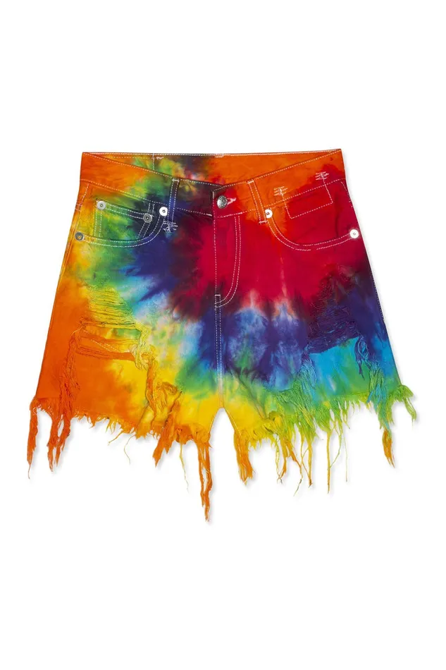Women ShortsSkirts R13 Shredded Slouch Short 8211 Tie Dye Women ShortsSkirts R13 Shredded Slouch Short 8211 Tie Dye