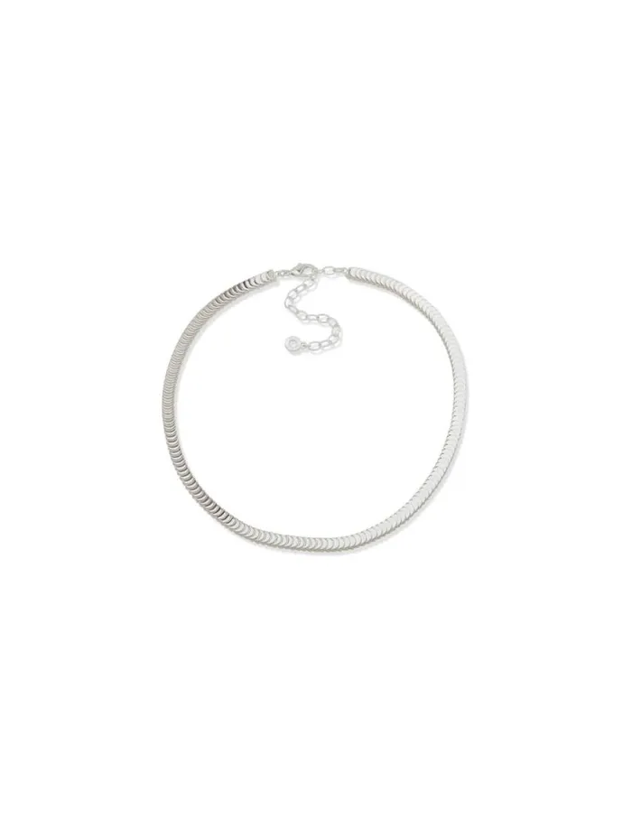Women Silver Disc Chain Collar Necklace Anne Klein Necklaces
