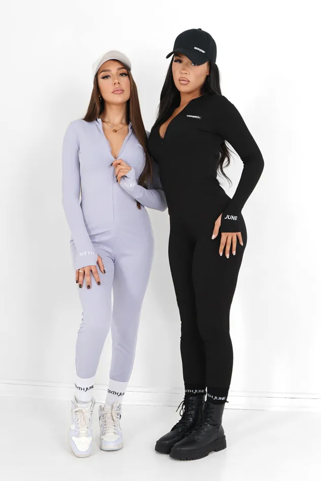 Women Sixth June Paris Dresses and Jumpsuits Ribbed Playsuit Logo Purple Women Sixth June Paris Dresses and Jumpsuits Ribbed Playsuit Logo Purple