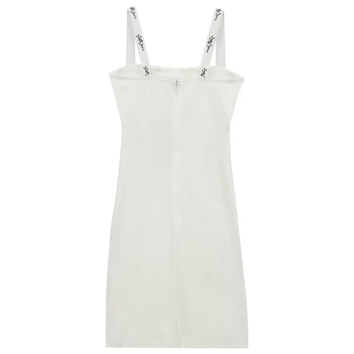 Women Sixth June Paris Dresses and Jumpsuits Straps Ribbed Dress White Women Sixth June Paris Dresses and Jumpsuits Straps Ribbed Dress White