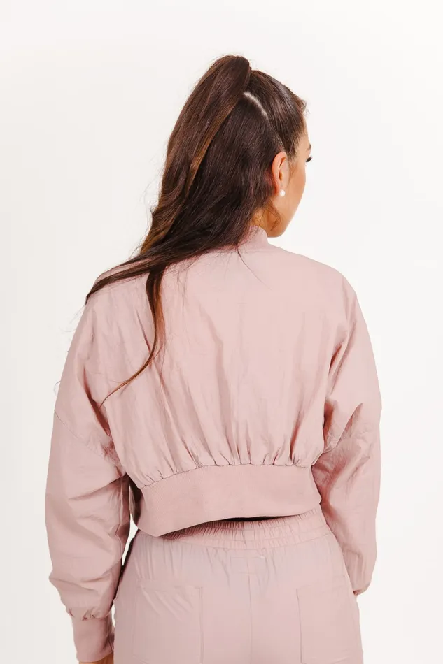 Women Sixth June Paris Outerwear Nylon Hood Track Jacket Pink Women Sixth June Paris Outerwear Nylon Hood Track Jacket Pink
