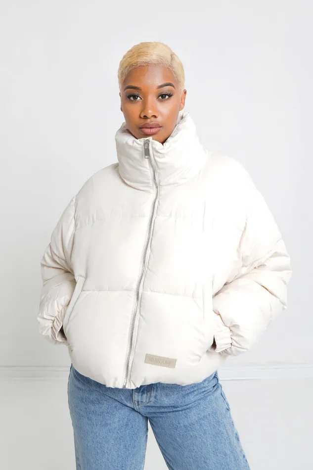 Women Sixth June Paris Outerwear Padded Short Down Jacket White
