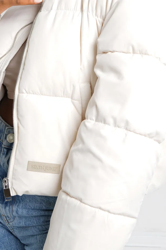 Women Sixth June Paris Outerwear Padded Short Down Jacket White Women Sixth June Paris Outerwear Padded Short Down Jacket White