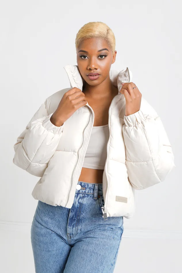 Women Sixth June Paris Outerwear Padded Short Down Jacket White Women Sixth June Paris Outerwear Padded Short Down Jacket White