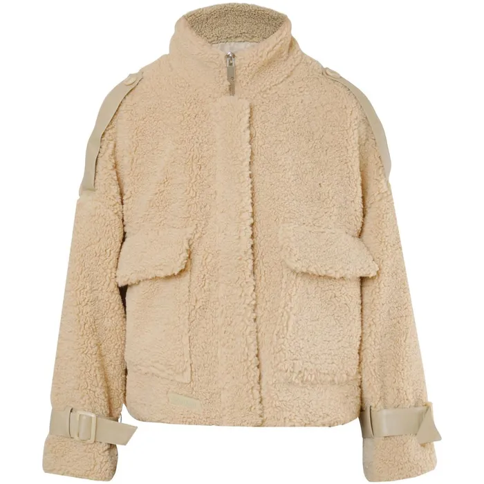 Women Sixth June Paris Outerwear Sherpa Aviator Jacket Beige Women Sixth June Paris Outerwear Sherpa Aviator Jacket Beige