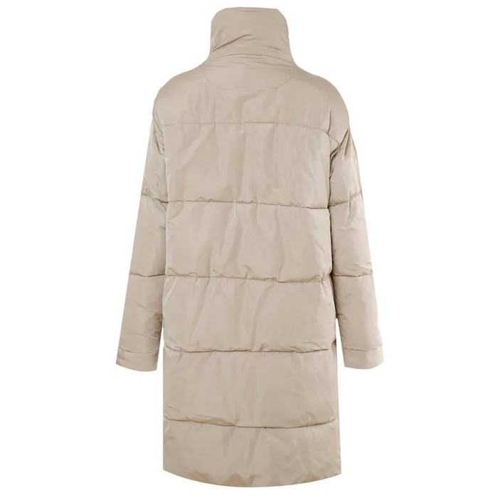Women Sixth June Paris Outerwear Very Long Pockets Puffer Beige Women Sixth June Paris Outerwear Very Long Pockets Puffer Beige