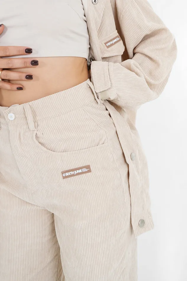 Women Sixth June Paris Pants Joggers Leggings Corduroy Straight Pants Beige Women Sixth June Paris Pants Joggers Leggings Corduroy Straight Pants Beige