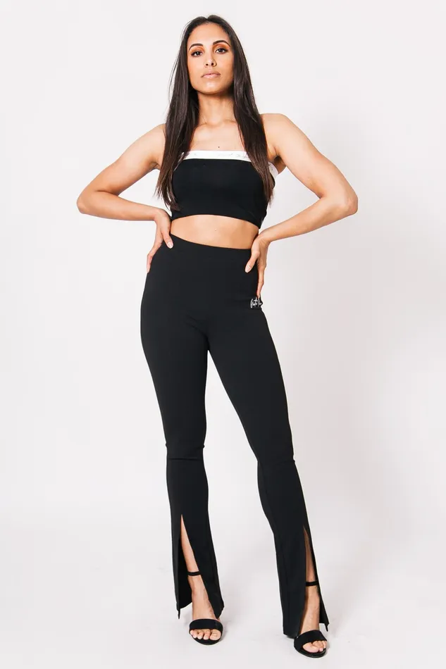Women Sixth June Paris Pants Joggers Leggings Flare Splitted Trousers Black Women Sixth June Paris Pants Joggers Leggings Flare Splitted Trousers Black