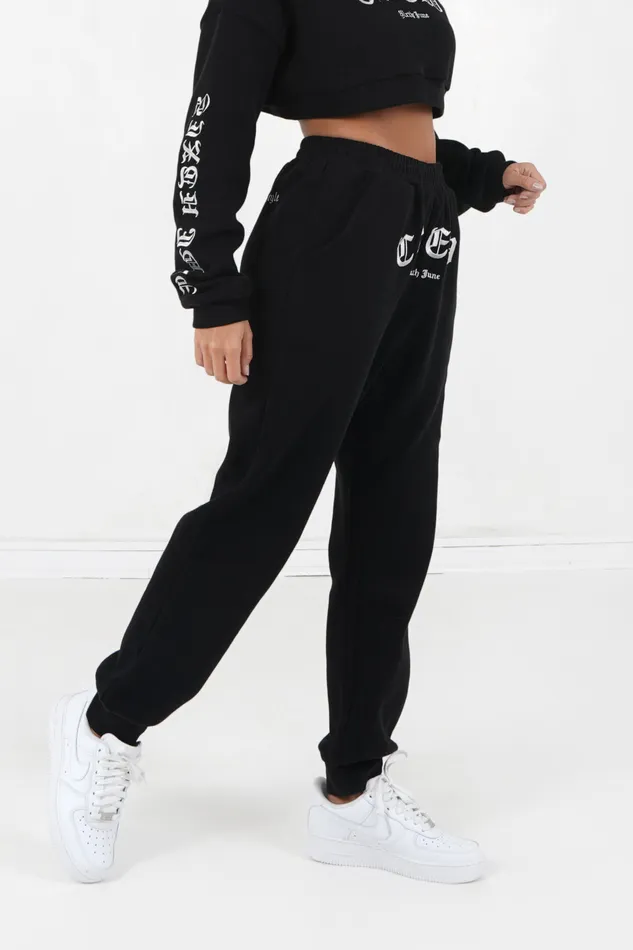 Women Sixth June Paris Pants Joggers Leggings Gothic Crew Joggers Black Women Sixth June Paris Pants Joggers Leggings Gothic Crew Joggers Black