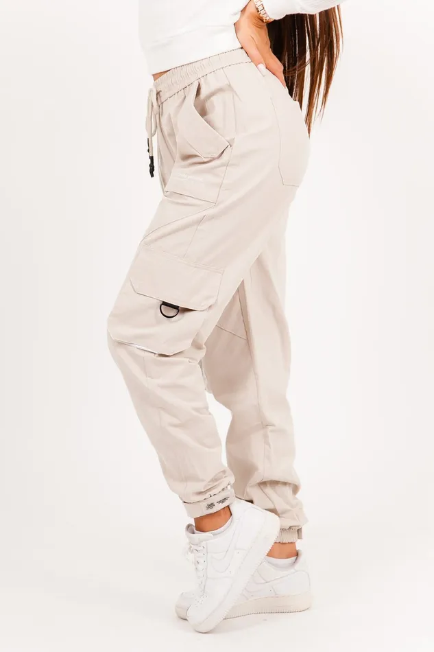 Women Sixth June Paris Pants Joggers Leggings Large Cargo Pants Beige Women Sixth June Paris Pants Joggers Leggings Large Cargo Pants Beige