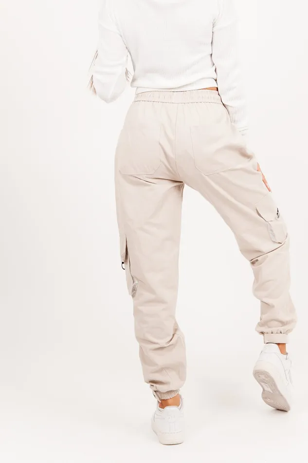 Women Sixth June Paris Pants Joggers Leggings Large Cargo Pants Beige Women Sixth June Paris Pants Joggers Leggings Large Cargo Pants Beige