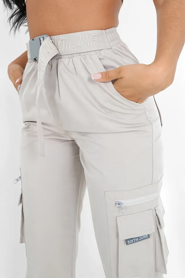 Women Sixth June Paris Pants Joggers Leggings Tactical Cargo Pants Grey Women Sixth June Paris Pants Joggers Leggings Tactical Cargo Pants Grey