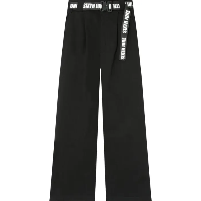 Women Sixth June Paris Pants Joggers Leggings Twill Wide Leg Pants Black Women Sixth June Paris Pants Joggers Leggings Twill Wide Leg Pants Black