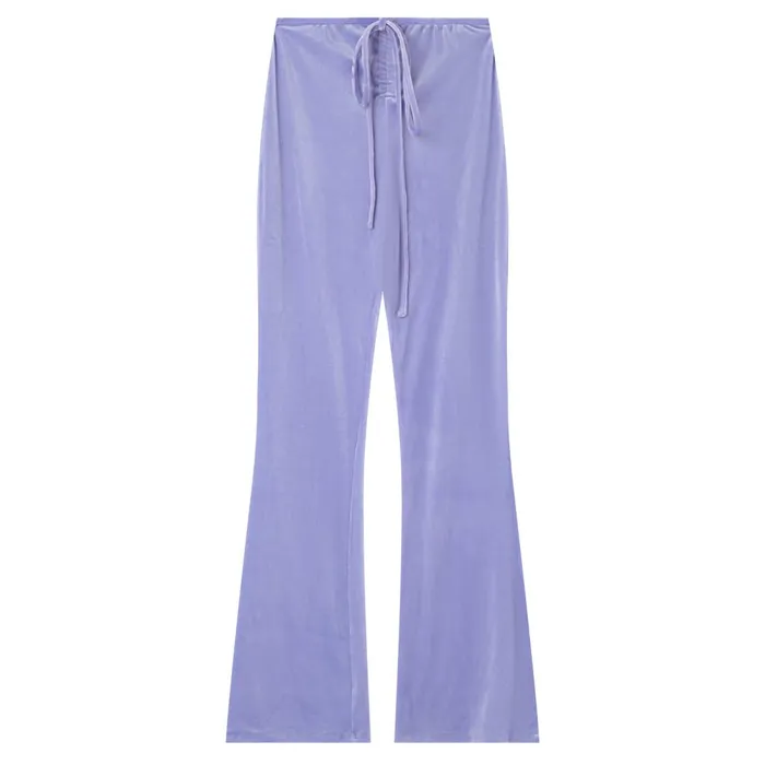 Women Sixth June Paris Pants Joggers Leggings Velvet Drawstrings Pants Purple Women Sixth June Paris Pants Joggers Leggings Velvet Drawstrings Pants Purple