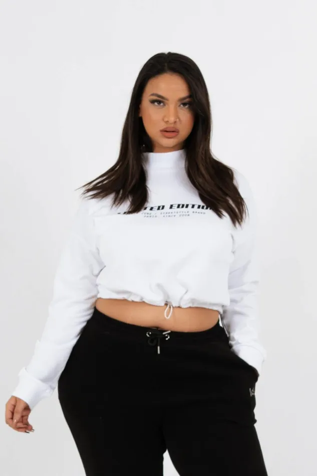 Women Sixth June Paris Sweats Knitwear Limited Edition Sweatshirt Curve White