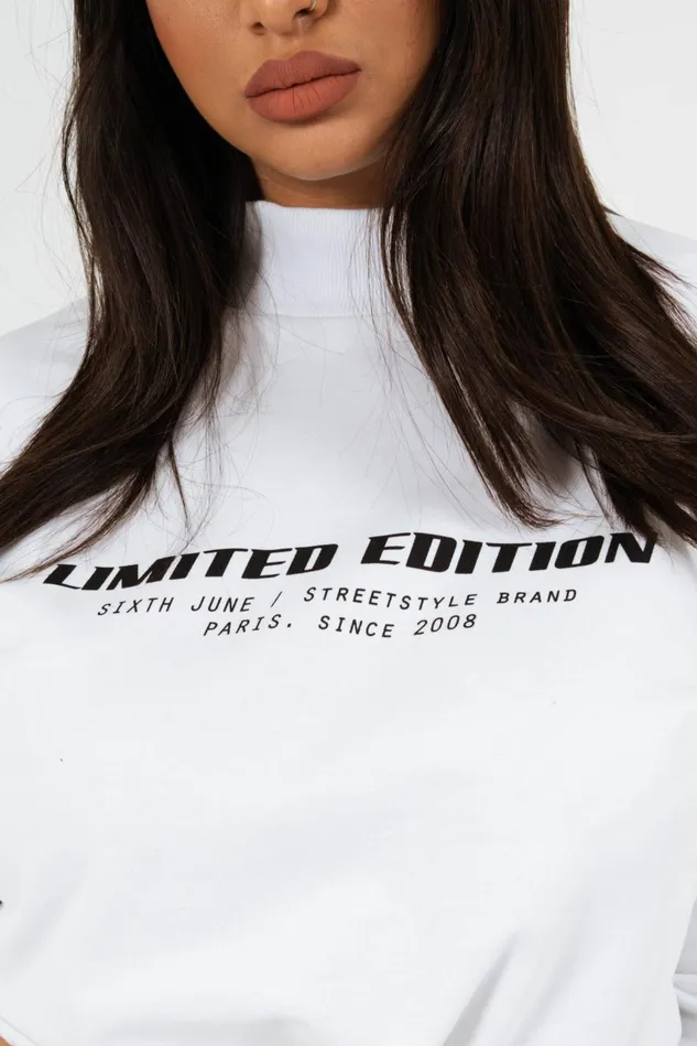 Women Sixth June Paris Sweats Knitwear Limited Edition Sweatshirt Curve White Women Sixth June Paris Sweats Knitwear Limited Edition Sweatshirt Curve White