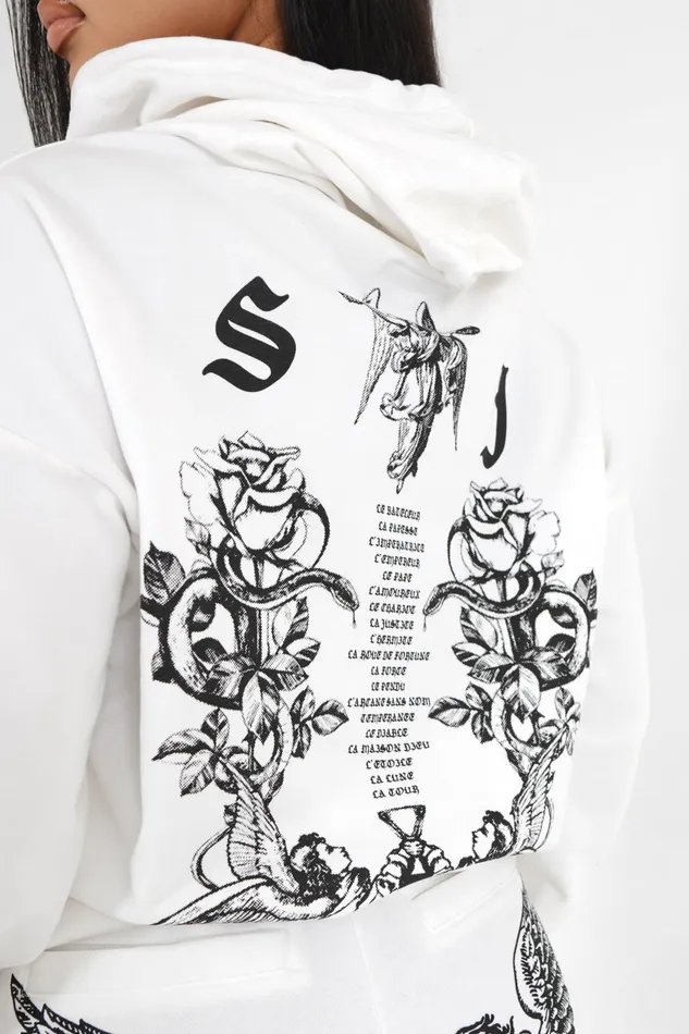 Women Sixth June Paris Sweats Knitwear Tarot Prints Hoodie White Women Sixth June Paris Sweats Knitwear Tarot Prints Hoodie White