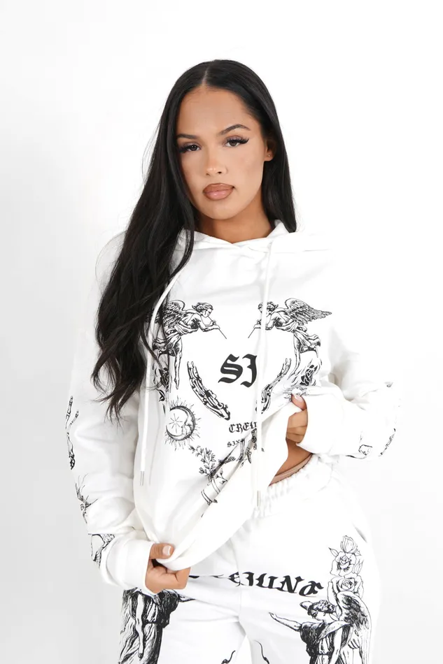 Women Sixth June Paris Sweats Knitwear Tarot Prints Hoodie White Women Sixth June Paris Sweats Knitwear Tarot Prints Hoodie White