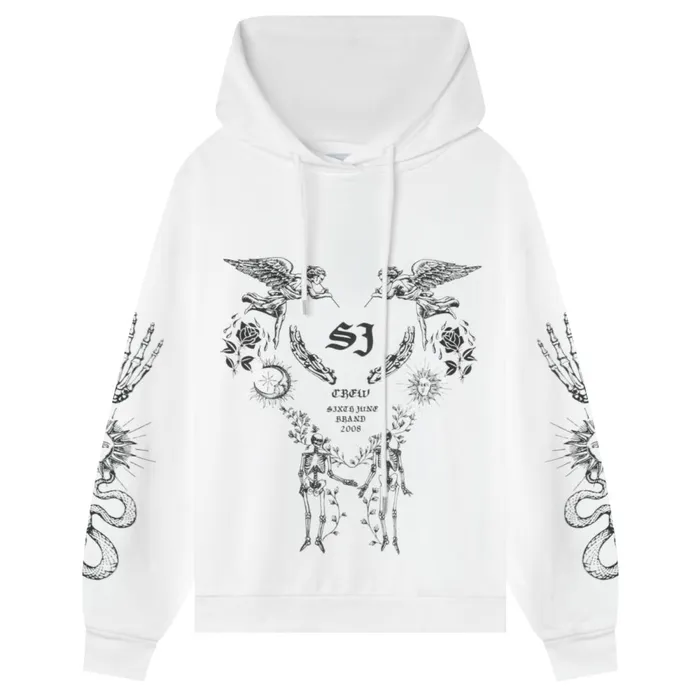 Women Sixth June Paris Sweats Knitwear Tarot Prints Hoodie White Women Sixth June Paris Sweats Knitwear Tarot Prints Hoodie White