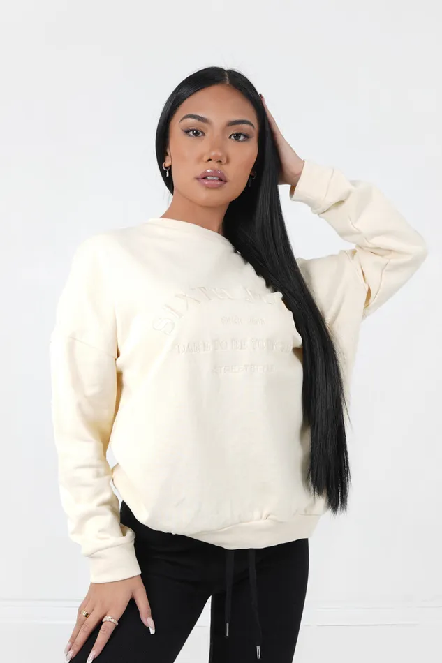 Women Sixth June Paris Sweats Knitwear Tone On Tone Sweatshirt Yellow