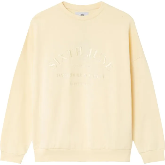 Women Sixth June Paris Sweats Knitwear Tone On Tone Sweatshirt Yellow Women Sixth June Paris Sweats Knitwear Tone On Tone Sweatshirt Yellow