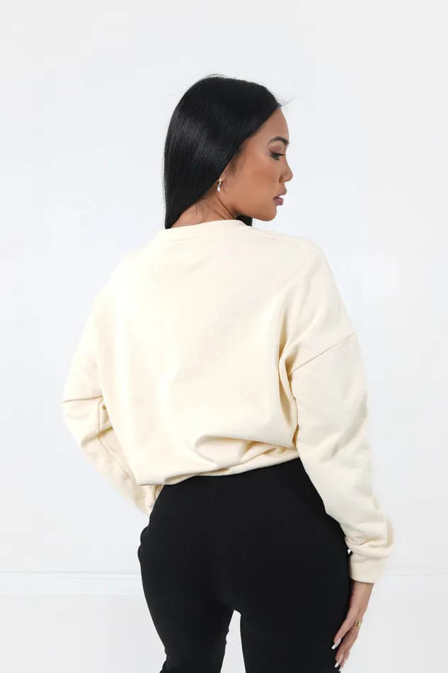 Women Sixth June Paris Sweats Knitwear Tone On Tone Sweatshirt Yellow Women Sixth June Paris Sweats Knitwear Tone On Tone Sweatshirt Yellow