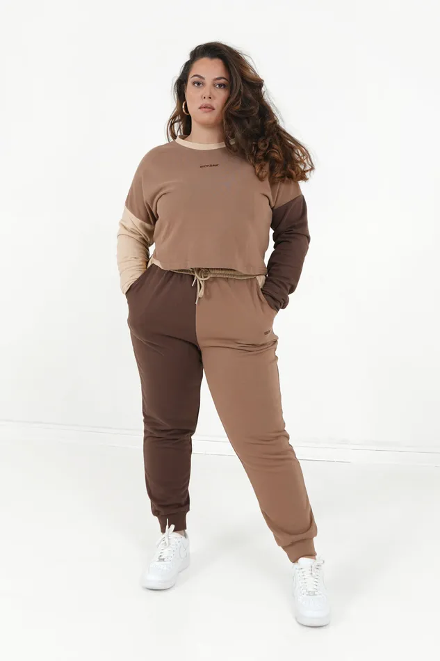 Women Sixth June Paris Sweats Knitwear Tricolored Cropped Sweat Curve Beige Multi Women Sixth June Paris Sweats Knitwear Tricolored Cropped Sweat Curve Beige Multi