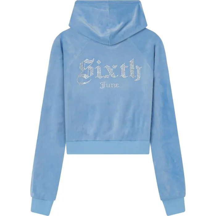 Women Sixth June Paris Sweats Knitwear Velvet Strass Vest Blue Women Sixth June Paris Sweats Knitwear Velvet Strass Vest Blue