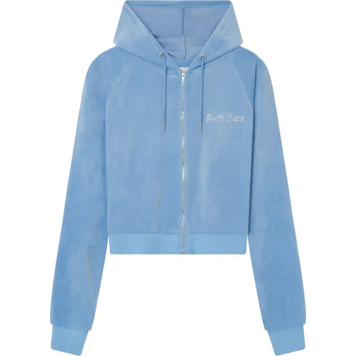 Women Sixth June Paris Sweats Knitwear Velvet Strass Vest Blue Women Sixth June Paris Sweats Knitwear Velvet Strass Vest Blue