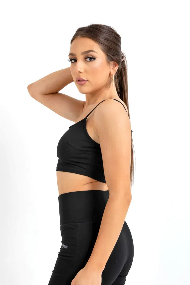 Women Sixth June Paris Tshirts Bodysuits Tops Logo Straps Bra Black Women Sixth June Paris Tshirts Bodysuits Tops Logo Straps Bra Black