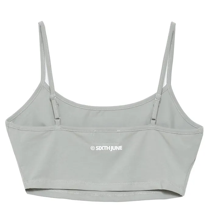 Women Sixth June Paris Tshirts Bodysuits Tops Logo Straps Bra Green Women Sixth June Paris Tshirts Bodysuits Tops Logo Straps Bra Green