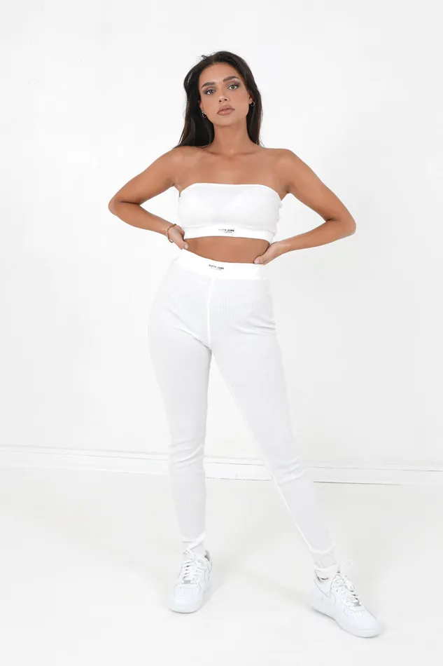 Women Sixth June Paris Tshirts Bodysuits Tops Ribbed Strapless Bra White Women Sixth June Paris Tshirts Bodysuits Tops Ribbed Strapless Bra White