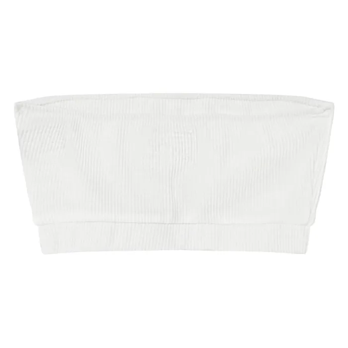 Women Sixth June Paris Tshirts Bodysuits Tops Ribbed Strapless Bra White Women Sixth June Paris Tshirts Bodysuits Tops Ribbed Strapless Bra White