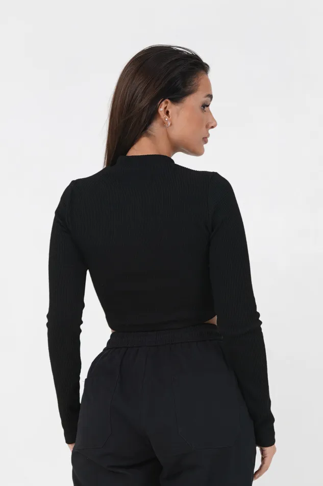 Women Sixth June Paris Tshirts Bodysuits Tops Ribbed Zipped Top Black Women Sixth June Paris Tshirts Bodysuits Tops Ribbed Zipped Top Black