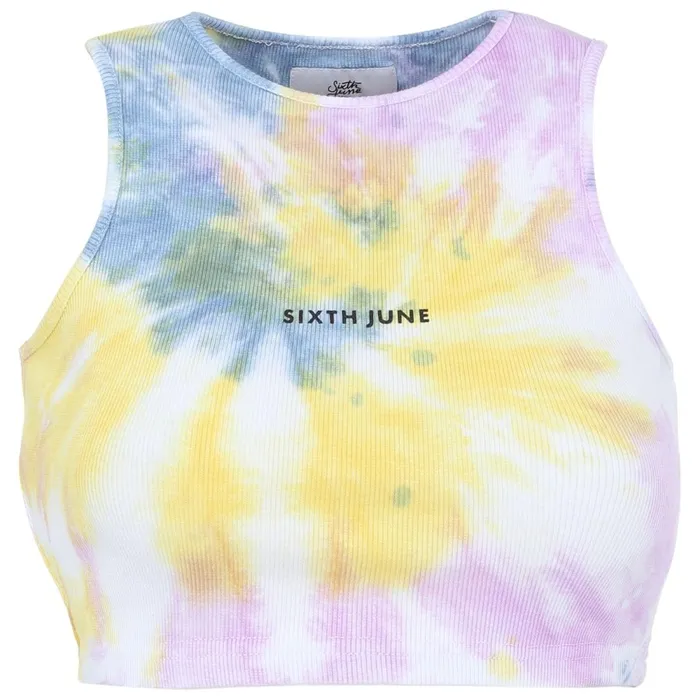 Women Sixth June Paris Tshirts Bodysuits Tops Spiral Tie Dye Crop Top Blue Multi Women Sixth June Paris Tshirts Bodysuits Tops Spiral Tie Dye Crop Top Blue Multi