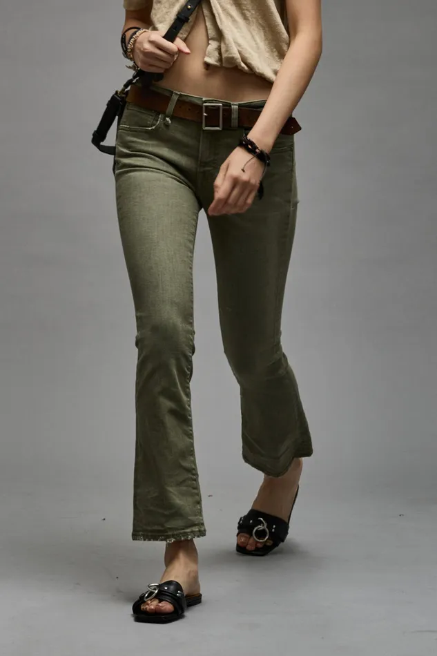 Women Skinny R13 Kick Fit 8211 Olive Green Stretch