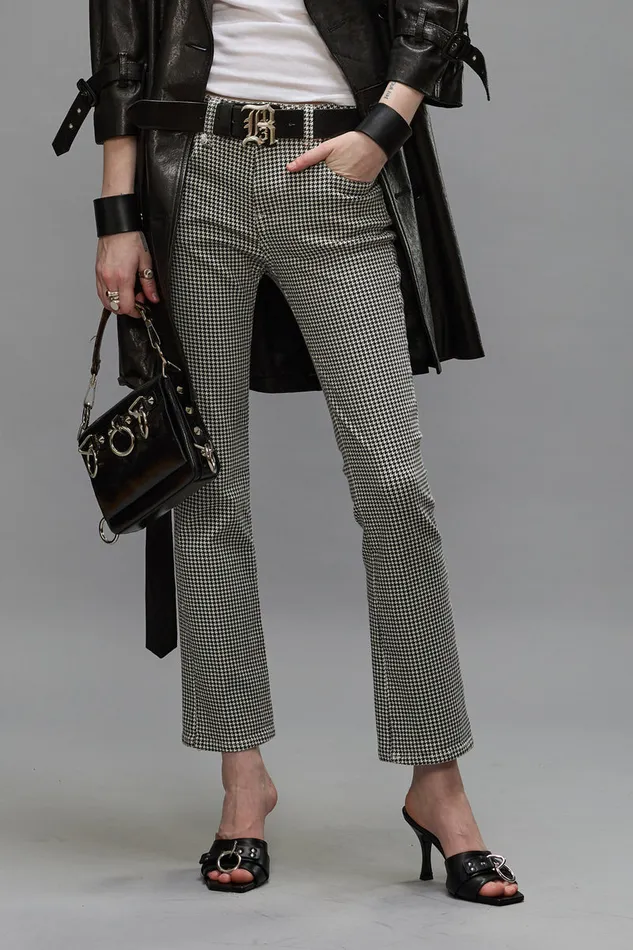 Women Skinny R13 Kick Fit 8211 Printed Houndstooth