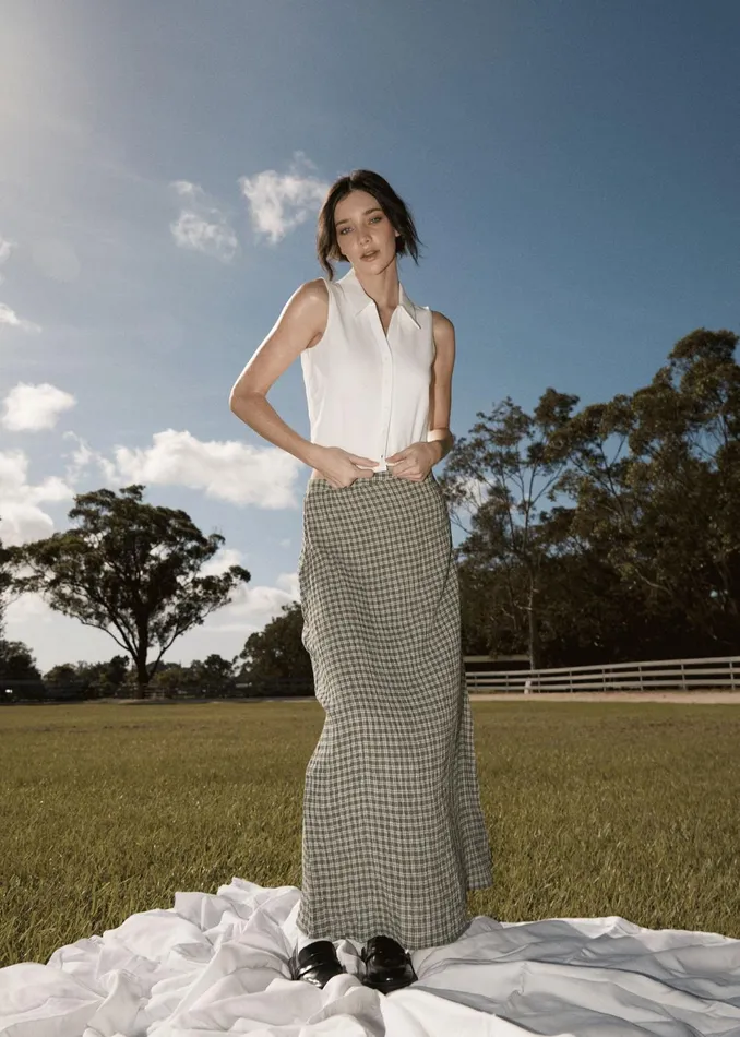 Women Skirts Afends AFENDS Womens Base 8211 Seersucker Check Skirt 8211 Deep Green Check