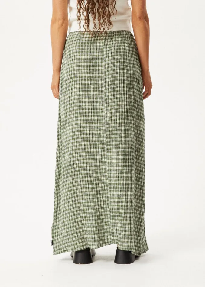 Women Skirts Afends AFENDS Womens Base 8211 Seersucker Check Skirt 8211 Deep Green Check