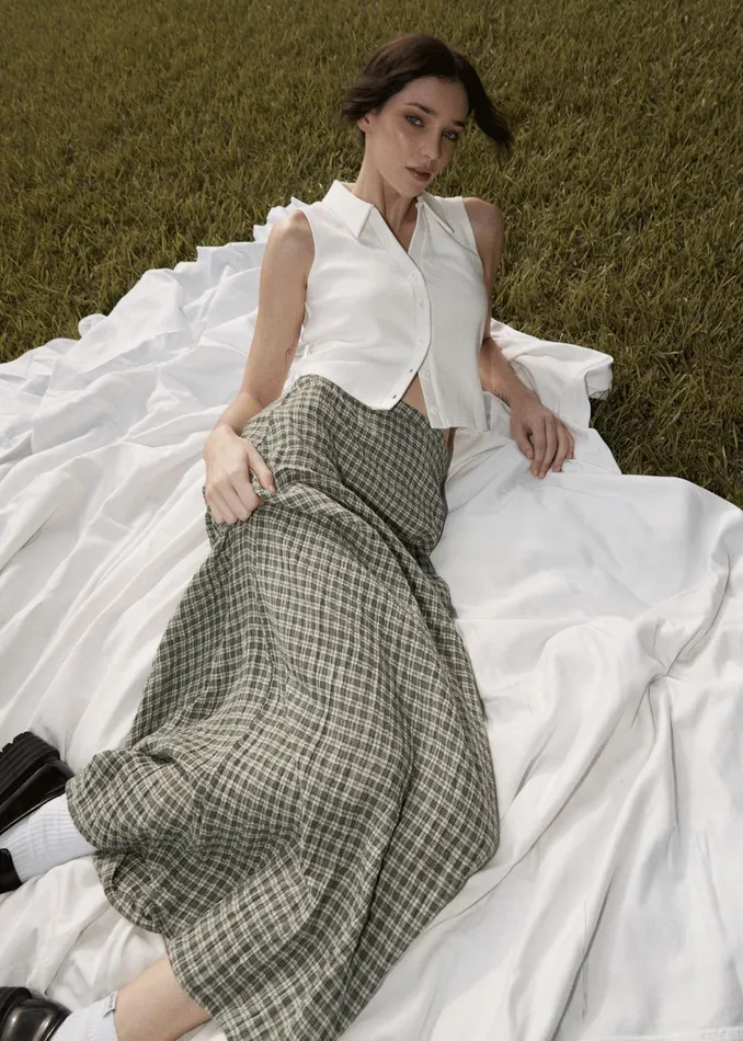 Women Skirts Afends AFENDS Womens Base 8211 Seersucker Check Skirt 8211 Deep Green Check