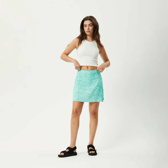 Women Skirts Afends AFENDS Womens Benny 8211 Mini Skirt 8211 Jade Daisy